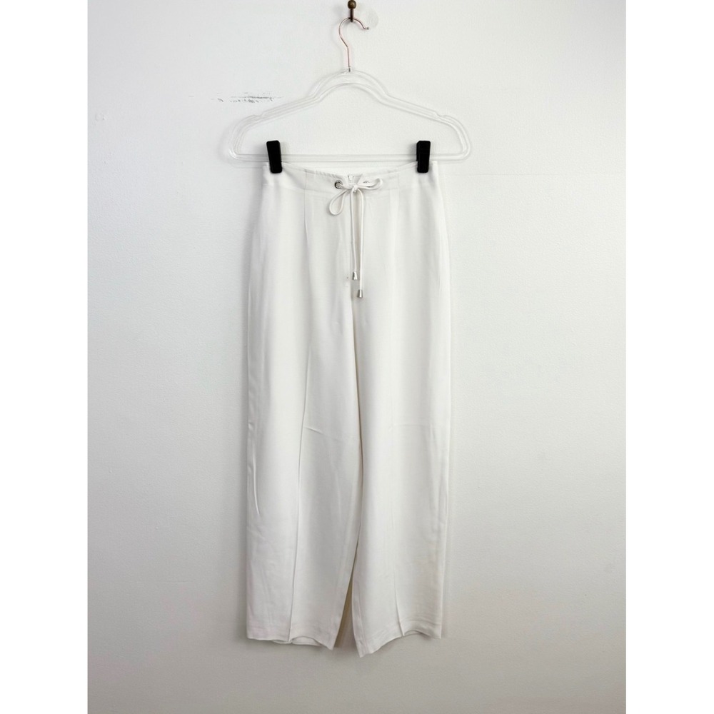 Vintage Lew Magram Collection White Wide Leg Drawstring Pants Size 4